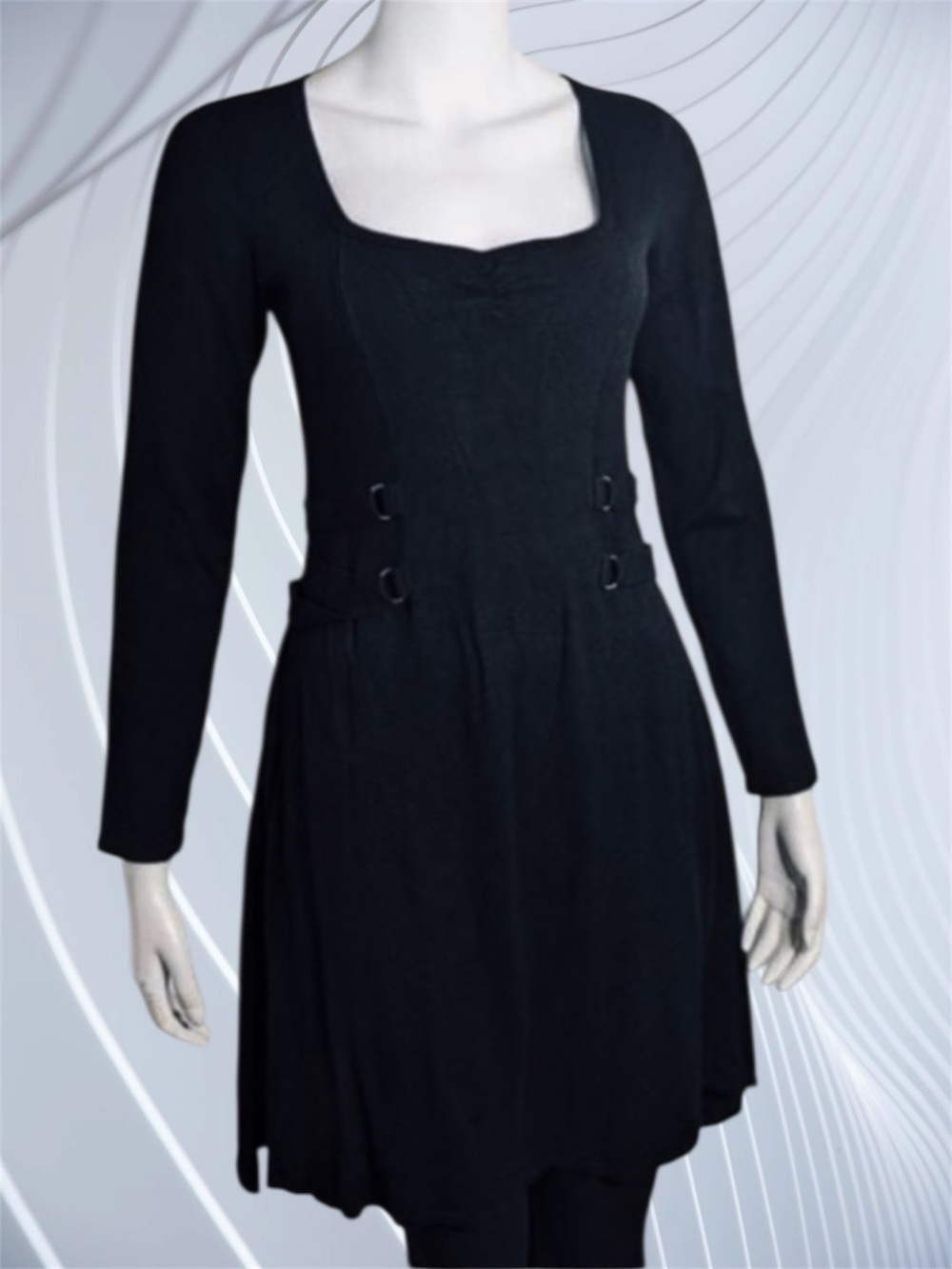 IDO Black Knit Dress w/ Laced Up Sides!!! Size M